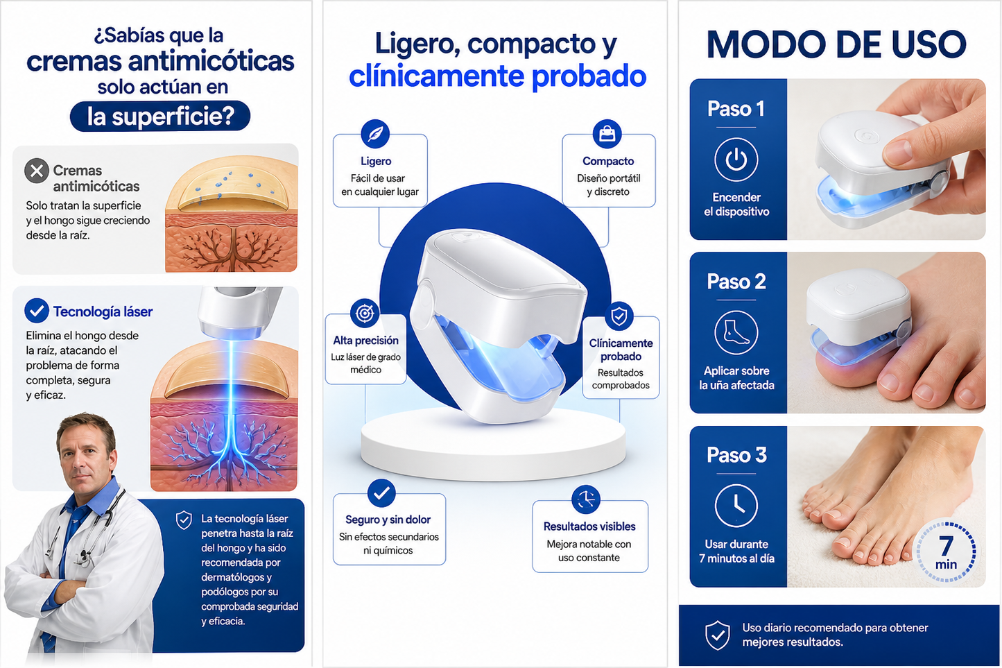 Elimina Hongos desde la Raíz sin Dolor 💥 | Tecnología LED en solo 7 minutos al día
