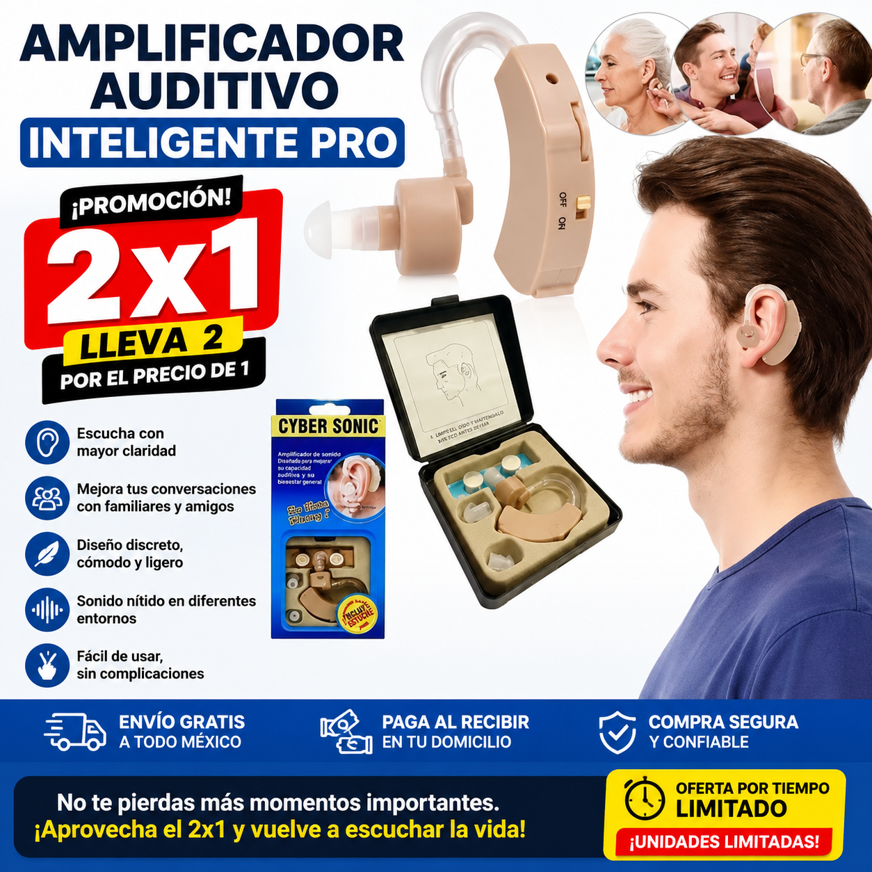 🔊 ¡Vuelve a escuchar cada detalle sin esfuerzo! 🔊 🎉 Amplificador Auditivo Inteligente Pro – ¡PROMOCIÓN SOLO POR HOY! 🎉