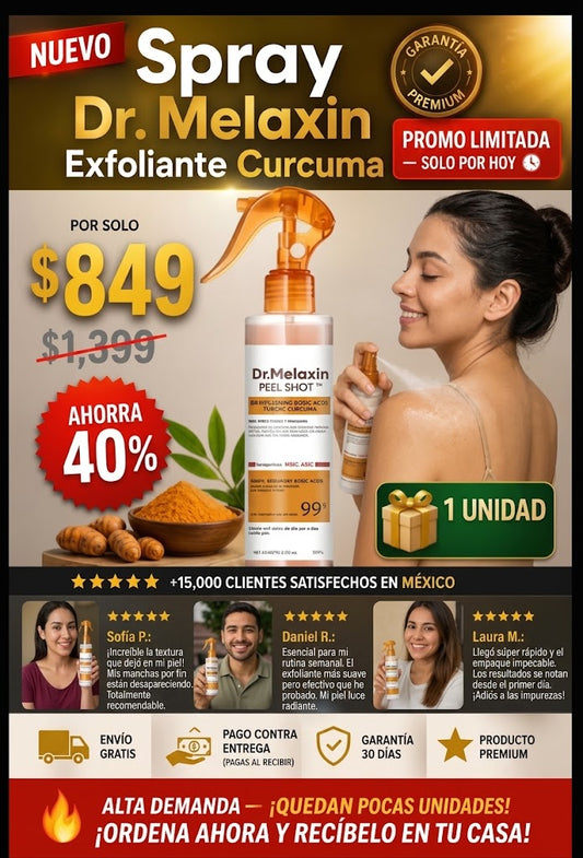 Spray Exfoliante Cúrcuma Dr. Melaxin Piel Radiante