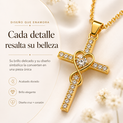 Cruz de oro laminado y cadena 18k