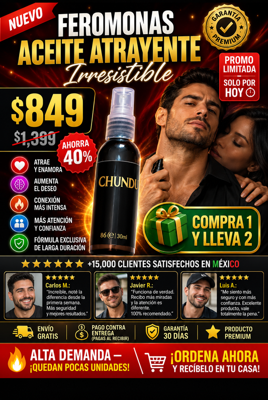 Feromonas Aceite Atrayente Irresistible Premium Garantizado