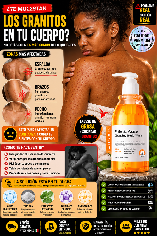 Quarxery Gel Antiacné – Adiós Granitos, Brillo y Piel Irritada