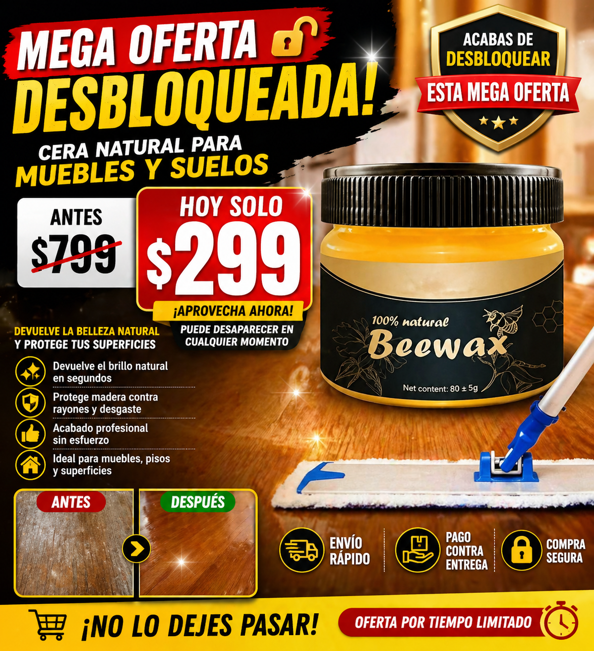 BEEWAX Cera para el cuidado de muebles