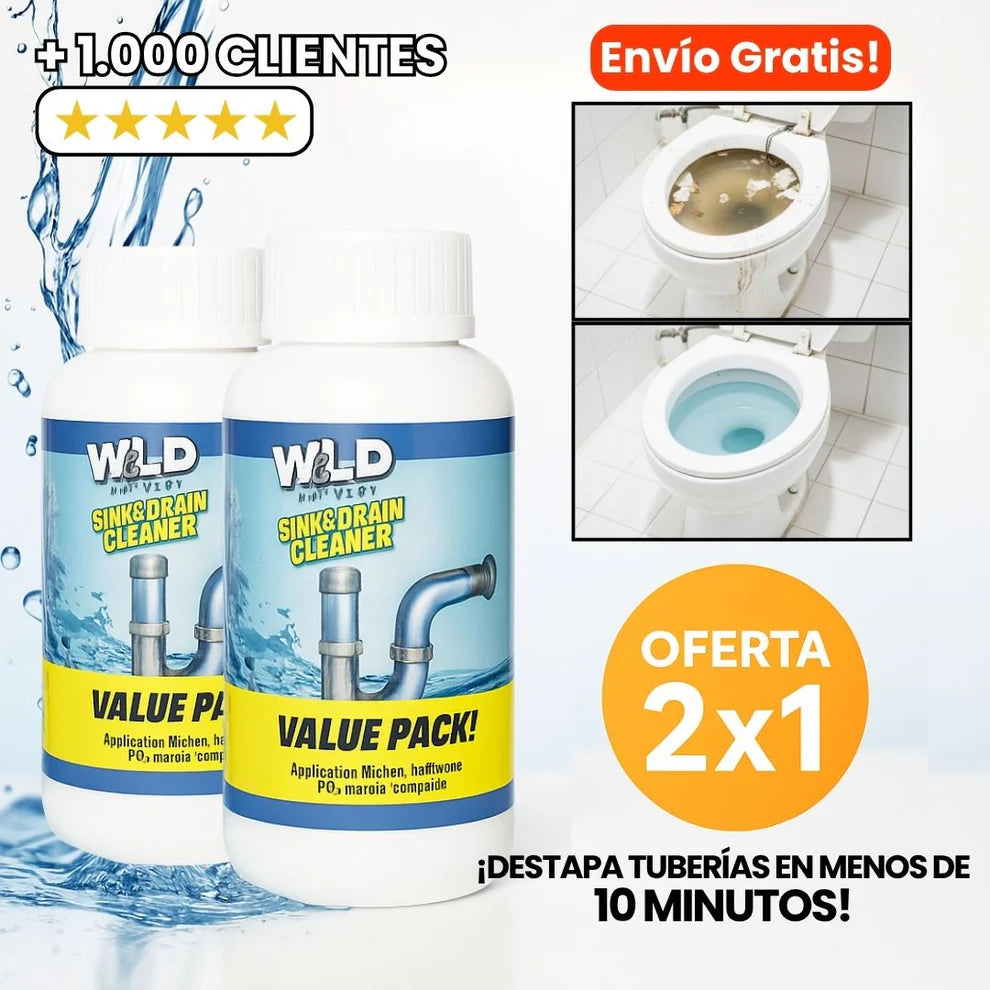 OFERTA 2X1 DESTAPA CAÑOS TORNADO -  Polvo Limpia Tuberia Drenaje