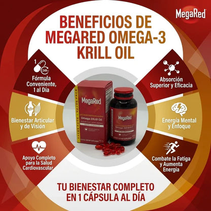 🔥 MEGA 2X1 MEGARED OMEGA 3 🔥 Apoyo diario para corazón, cerebro, articulaciones y vitalidad masculina