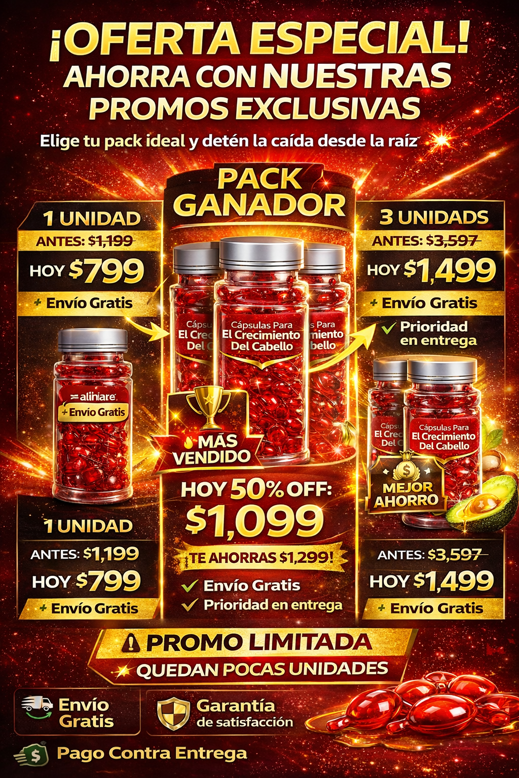 Capsulas para el crecimiento del cabello