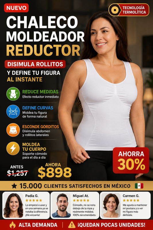 Chaleco Moldeador Reductor Disimula Rollitos Define Figura