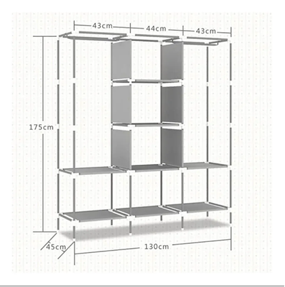 Closet Armable Portátil® — 3 Cuerpos + 8 Compartimentos Tela Impermeable