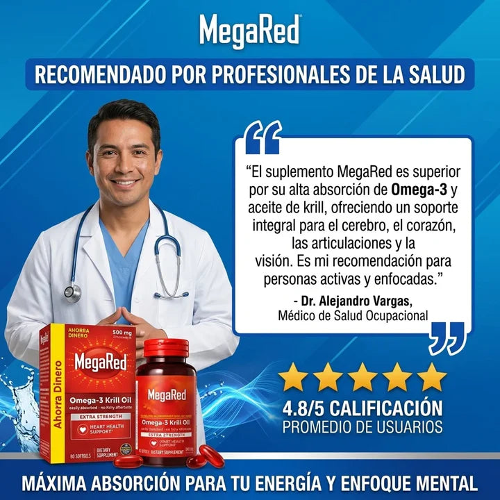 🔥 MEGA 2X1 MEGARED OMEGA 3 🔥 Apoyo diario para corazón, cerebro, articulaciones y vitalidad masculina
