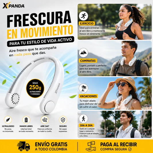 Respira Fresco™ – Ventilador Manos Libres para Días de Calor Intenso