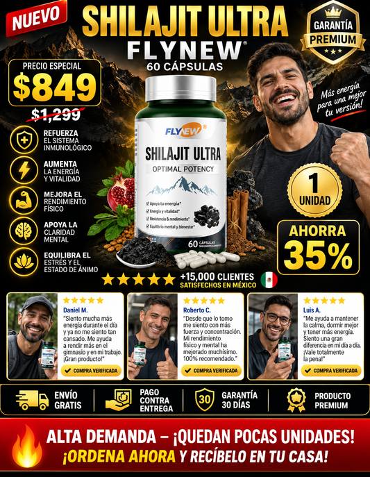 Shilajit Ultra Premium 60 Cápsulas Energía Pura