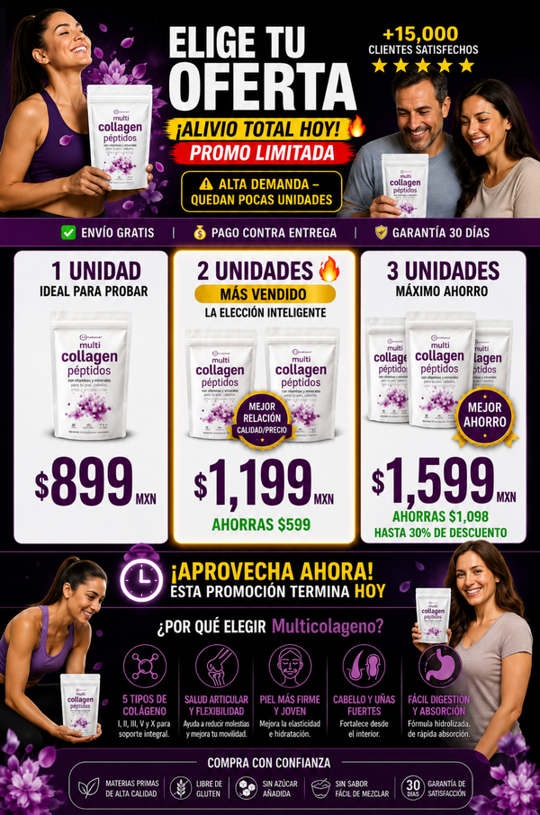 Multicolágeno Puro Premium Fortalece Piel y Articulaciones