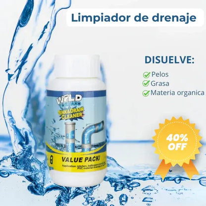 OFERTA 2X1 DESTAPA CAÑOS TORNADO -  Polvo Limpia Tuberia Drenaje
