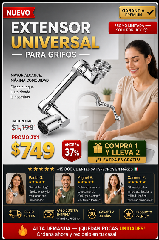 Extensor Grifo Giratorio Universal 1080 Premium Hogar