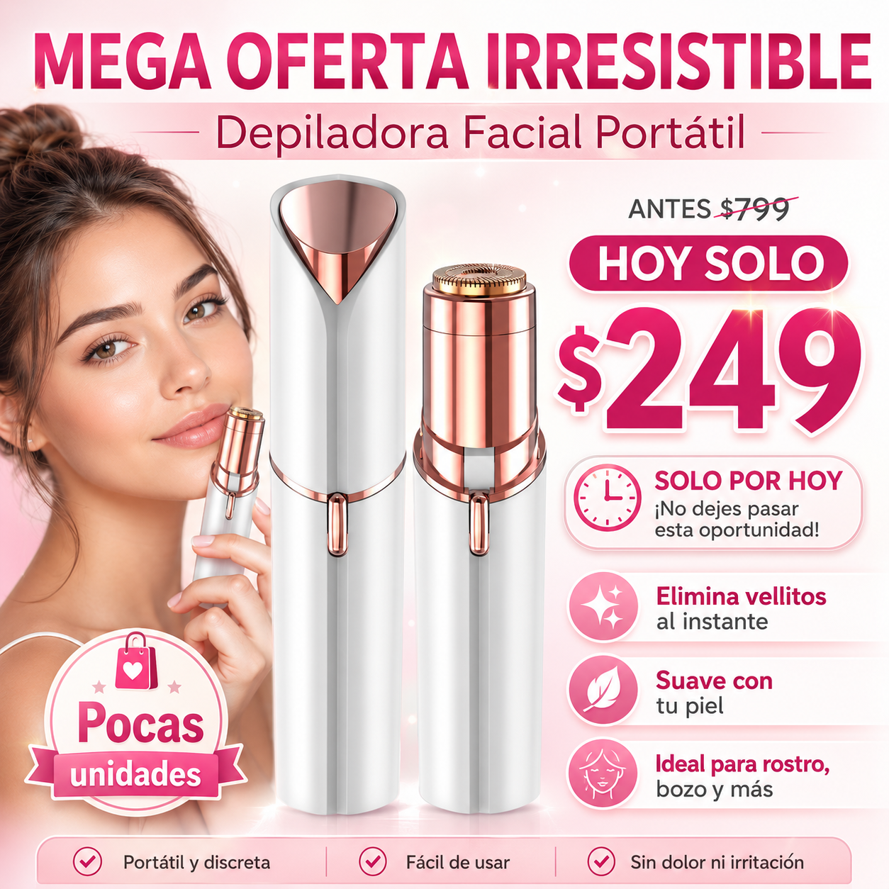 Depiladora Electrica Cejas Y Bello Facia