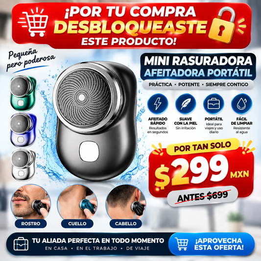 🔥 Mini Rasuradora Portátil 3 en 1 – Afeitado Perfecto Donde Quieras