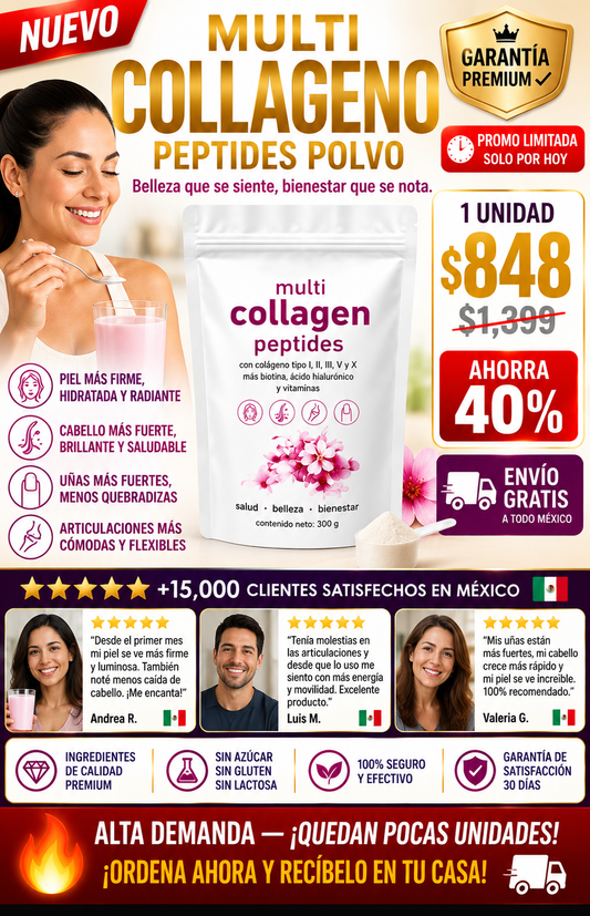 Multicolageno Peptides Polvo Premium Colágeno Puro