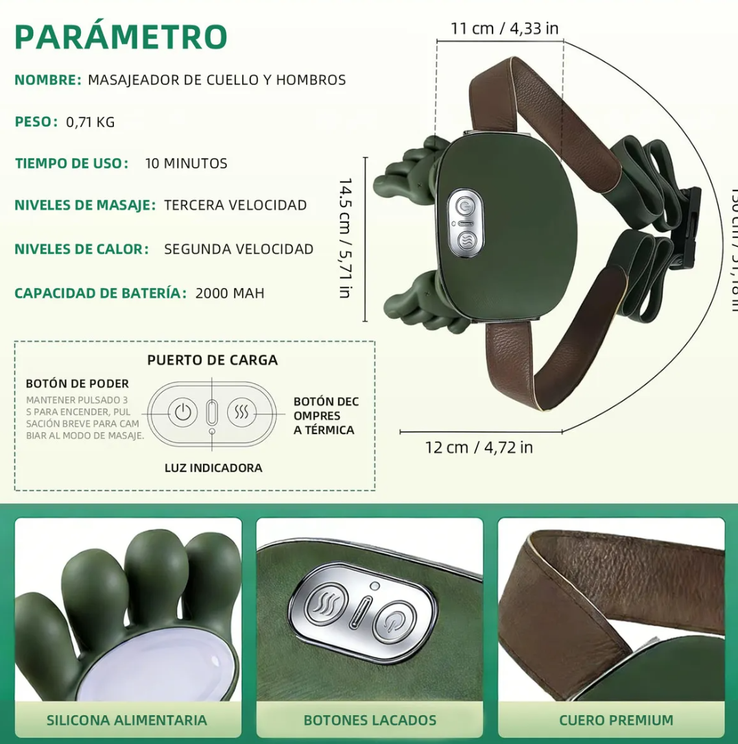 Masajeador Electrico Con Dedos Portatil
