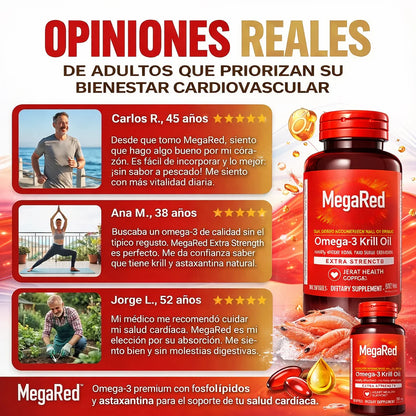 🔥 MEGA 2X1 MEGARED OMEGA 3 🔥 Apoyo diario para corazón, cerebro, articulaciones y vitalidad masculina