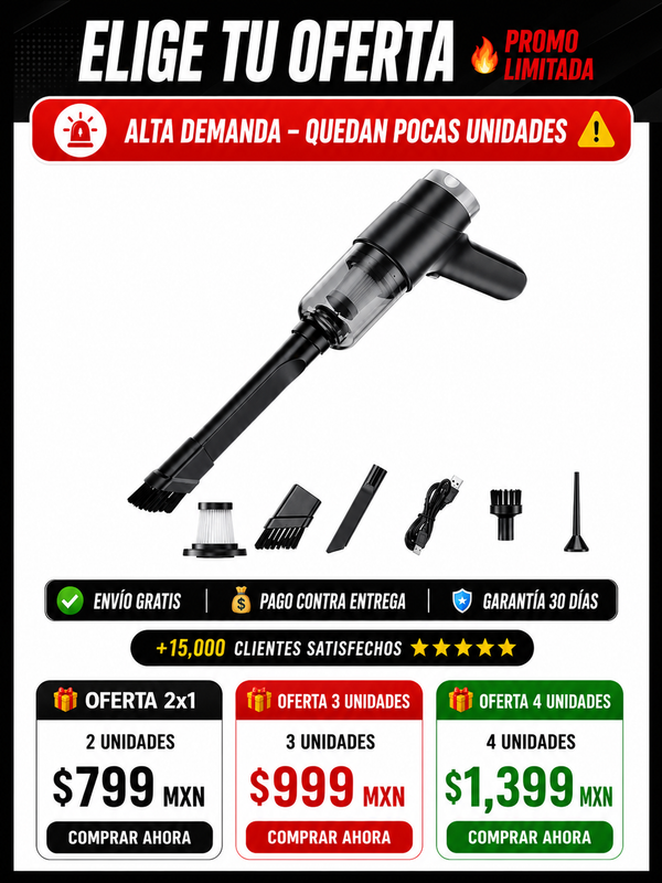 Aspiradora Portátil Manual para Auto Potente