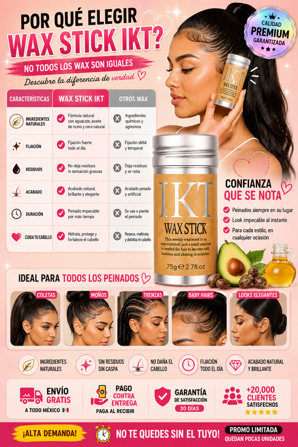 Control Frizz Wax Stick™ – Cera Fijadora para Cabello Rebelde y Dañado