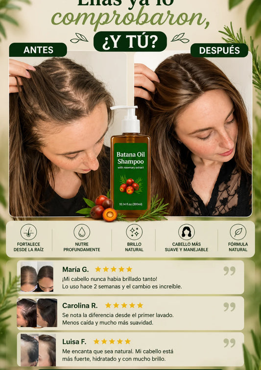 💇‍♀️ Batana Anti-Caída™ – Más Cabello, Menos Pérdida 🔥 Ayuda a fortalecer desde la raíz.