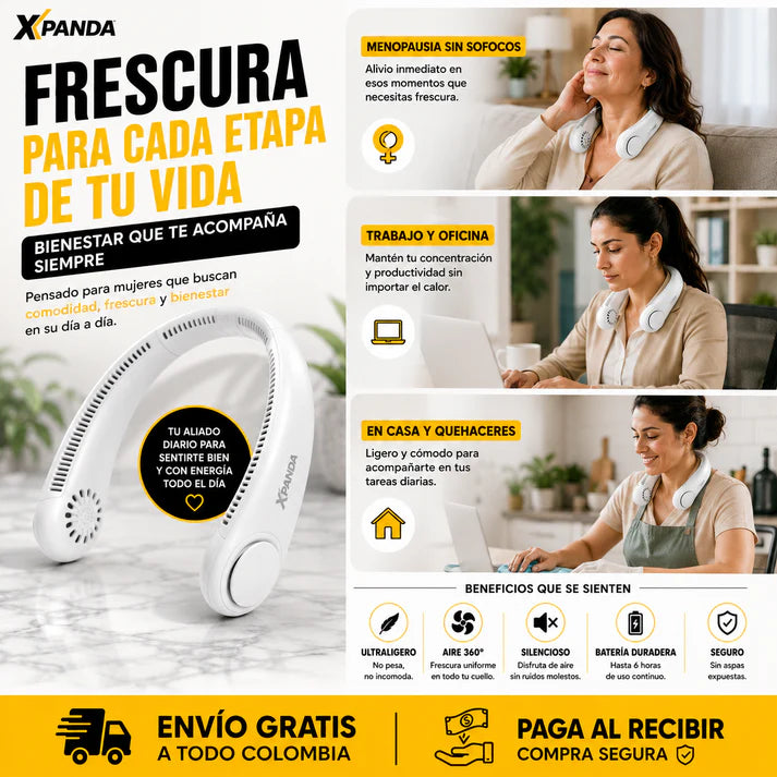 Respira Fresco™ – Ventilador Manos Libres para Días de Calor Intenso