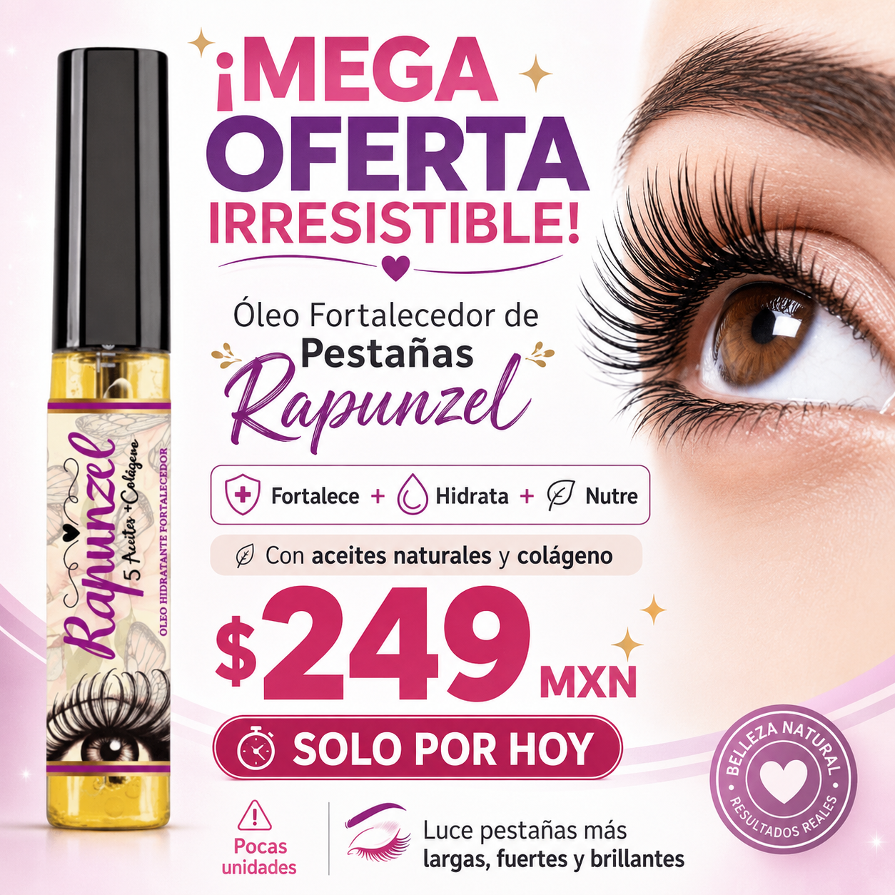 Alargador pestañas 5 aceites y colageno