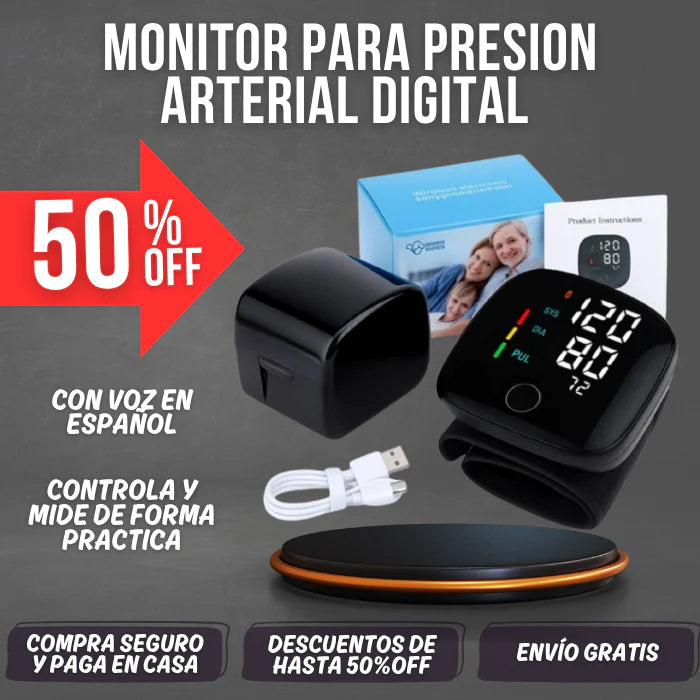 Tensiómetro de muñeca recargable - PulsoFit