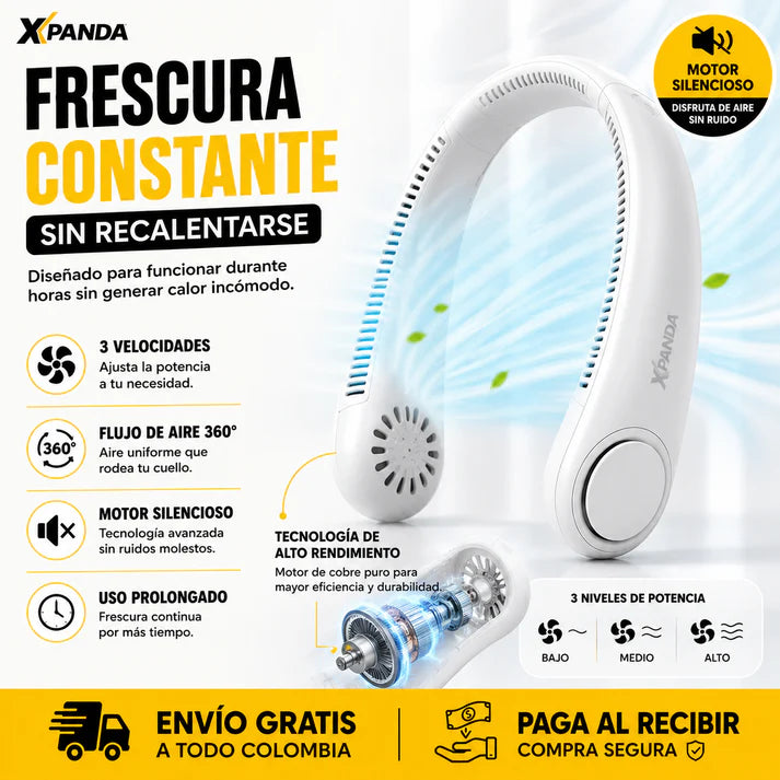Respira Fresco™ – Ventilador Manos Libres para Días de Calor Intenso