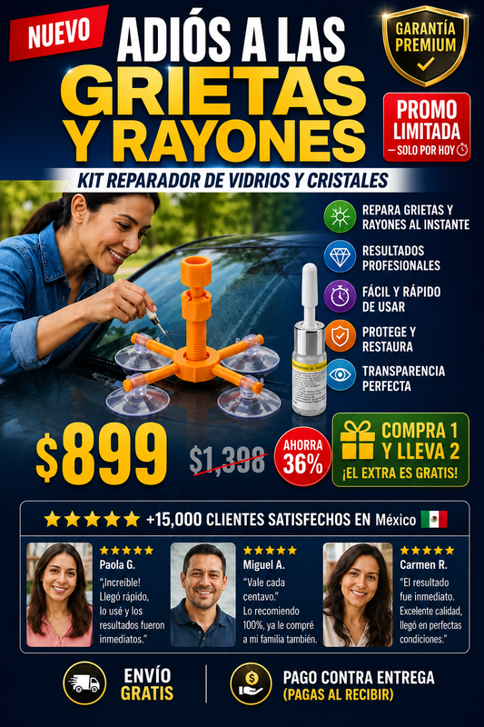 Repara Grietas Rayones Vidrios Cristales Profesional Garantizado