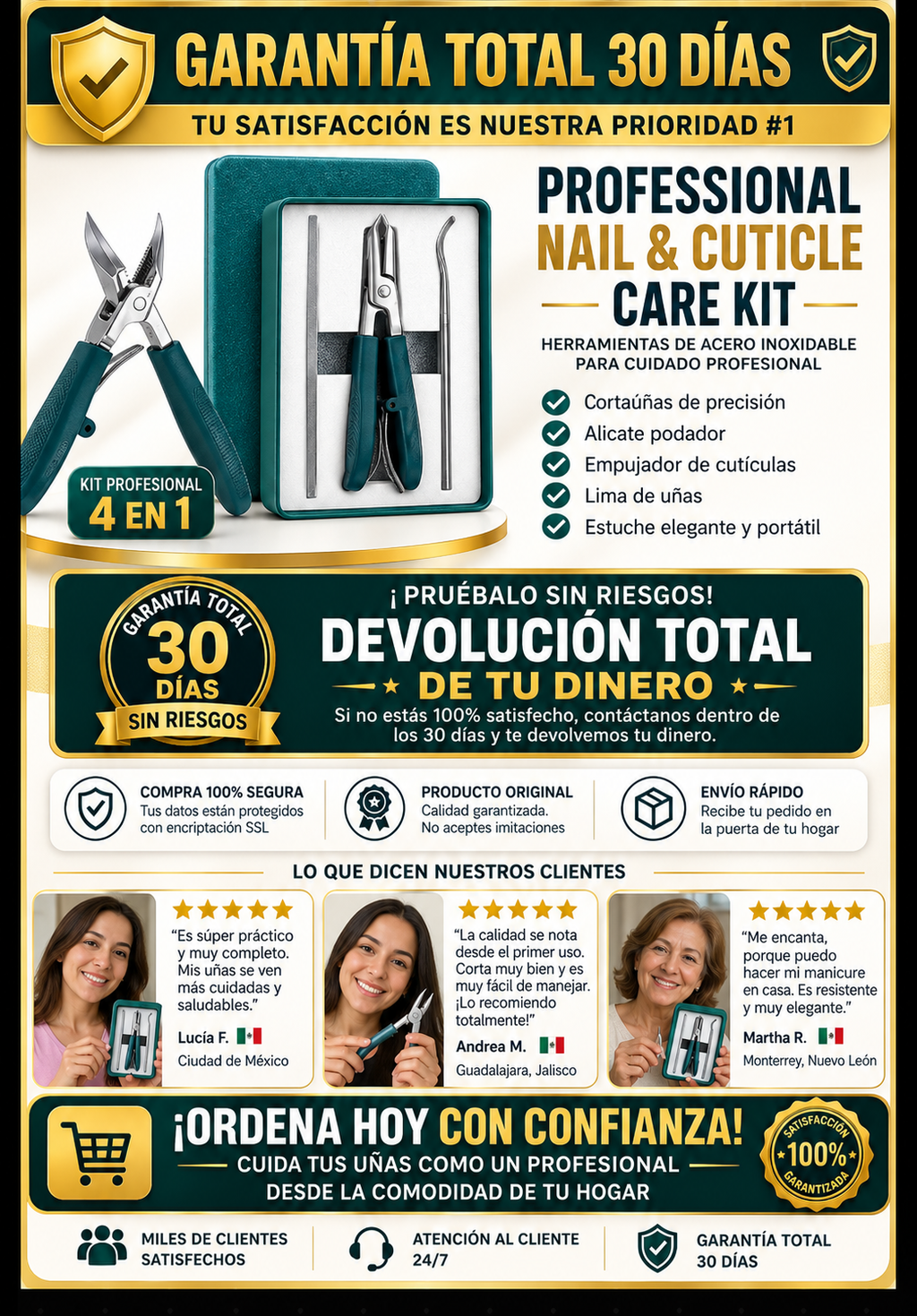 Kit Manicure Profesional Cortauñas Completo Premium