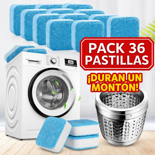 Deja tu lavadora como nueva  🔥 APROVECHA EL 3X1 SOLO POR HOY 🔥 Compra 1 pack y llévate 3 packs de 36 pastillas por precio especial.