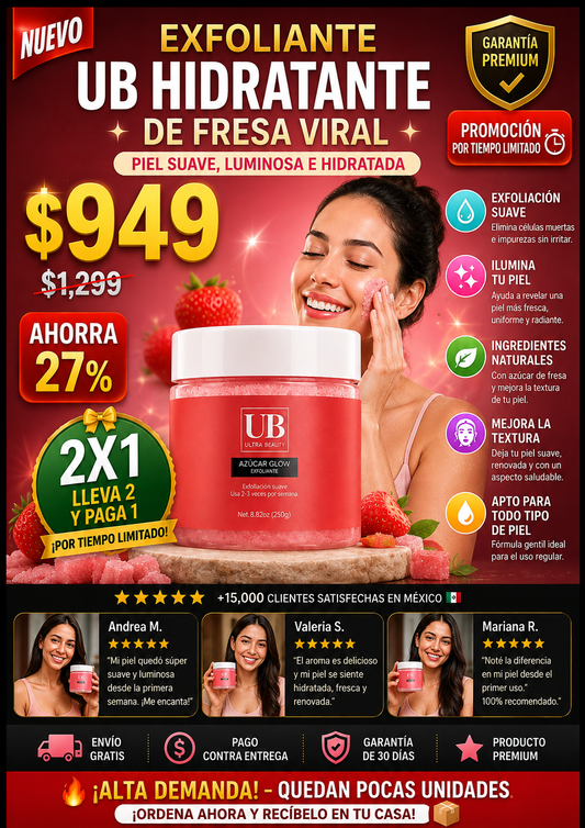 Exfoliante Fresa Viral Hidratante Piel Suave Brillo