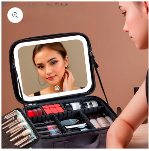 COSMETIQUERA PROFESIONAL CON ESPEJO LED
