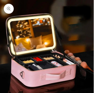 COSMETIQUERA PROFESIONAL CON ESPEJO LED