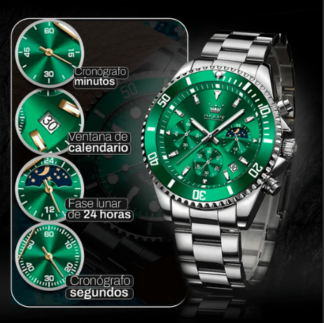 Reloj Verde Estilo Luxury
