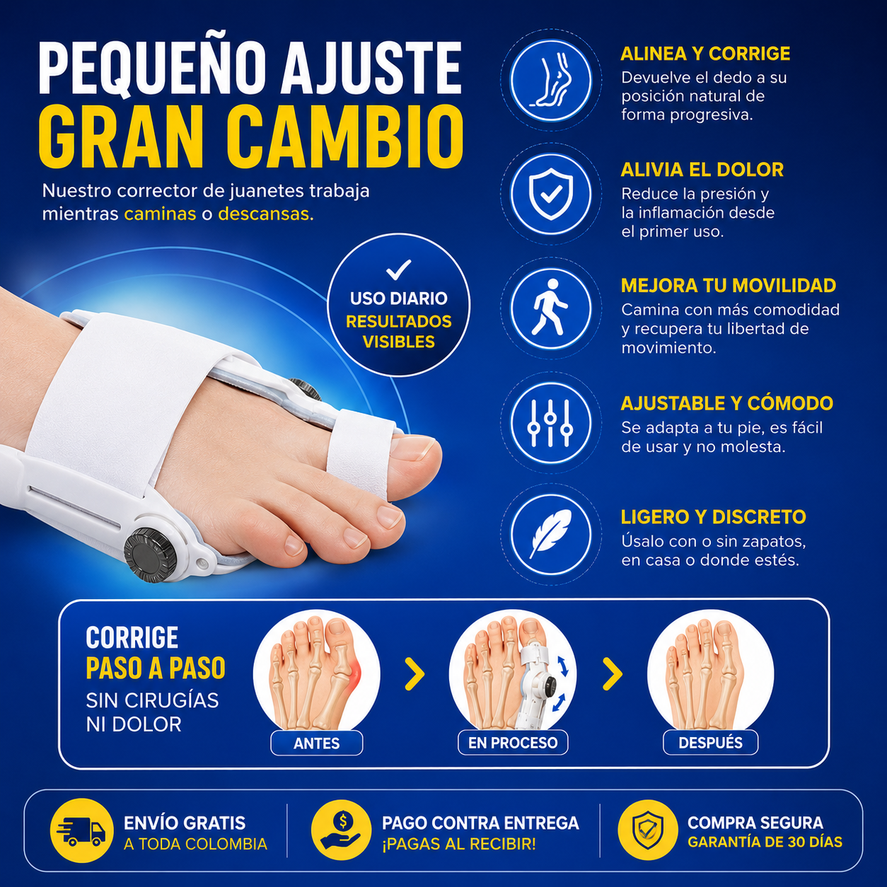 🔥 PROMO 2X1 CORRECTOR DE JUANETES - RESULTADOS EN UN MÊS 🦴