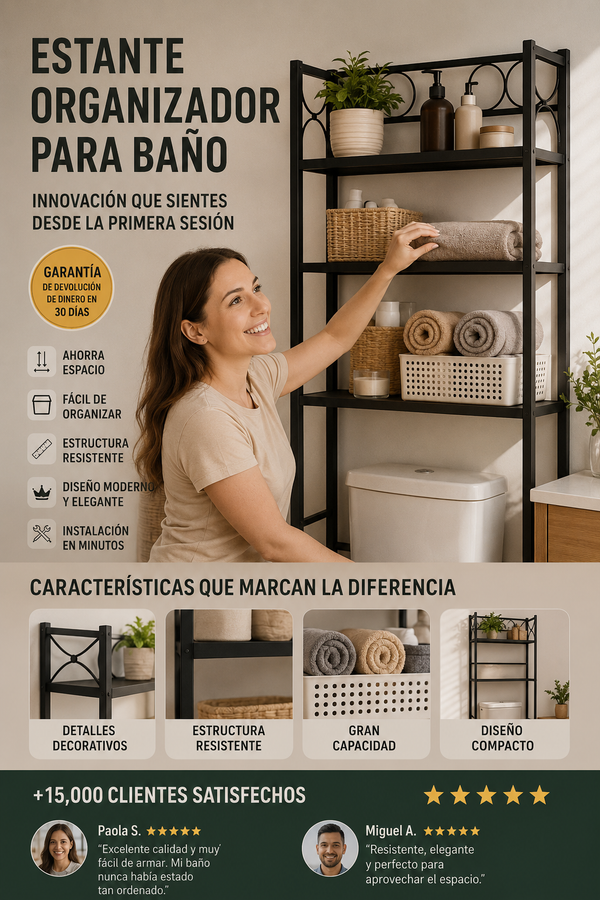 Estante Organizador Baño Moderno Espacios Pequeños