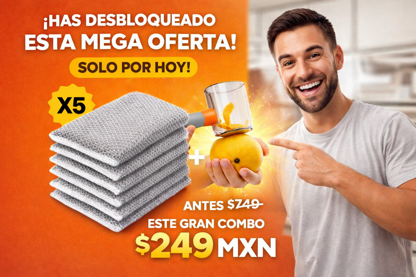 PELADOR DE FRUTA- VERDURA Y 5 PAÑO CLEAN            ⚡ Aprovecha ahora — después desaparece esta oferta  👉 AGRÉGALO A TU PEDIDO EN 1 CLICK