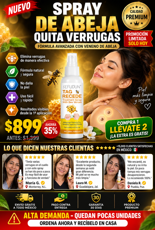 Spray Abeja Quita Verrugas Rápido y Efectivo