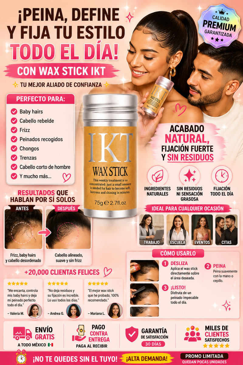 Control Frizz Wax Stick™ – Cera Fijadora para Cabello Rebelde y Dañado