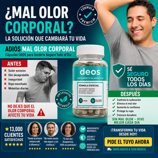 Cápsulas DEOS Elimina Mal Olor Corporal Garantizado Hoy