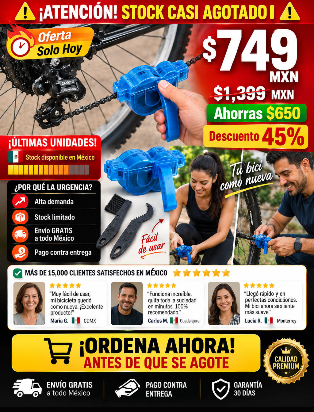 Limpiador Cadena Bicicleta - Envío Garantizado Hoy