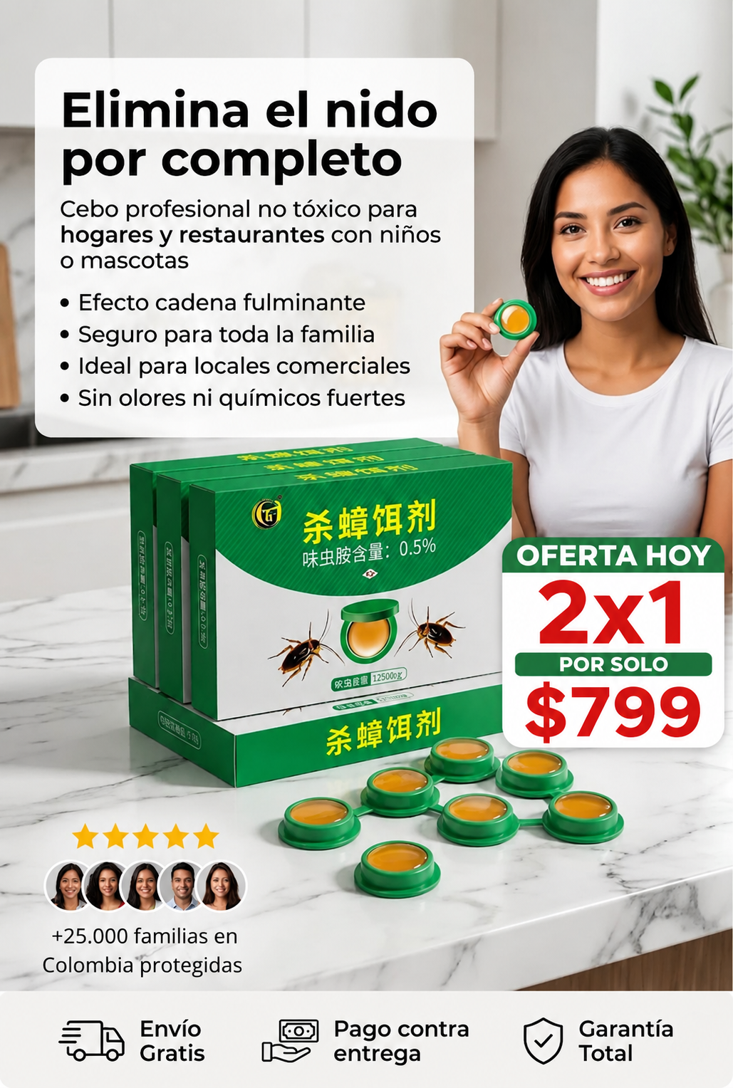 🔥 2x1 Repelente de Cucarachas  – Elimina la Plaga Antes de que Invada tu Cocina