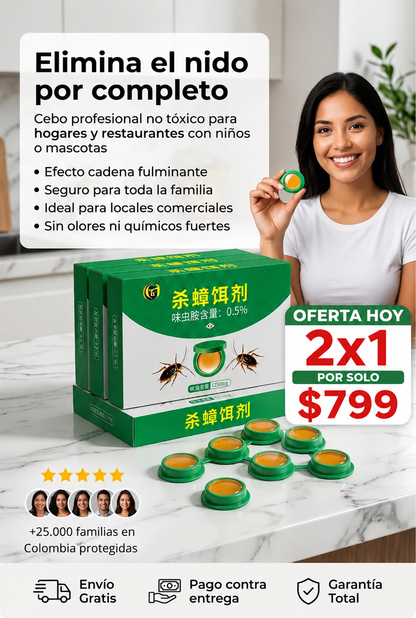 🔥 2x1 Repelente de Cucarachas  – Elimina la Plaga Antes de que Invada tu Cocina