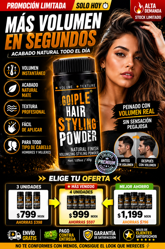 Oferta 3x1 Antigrasa Volumen Pro: Peinado Sin Cabello Aplastado
