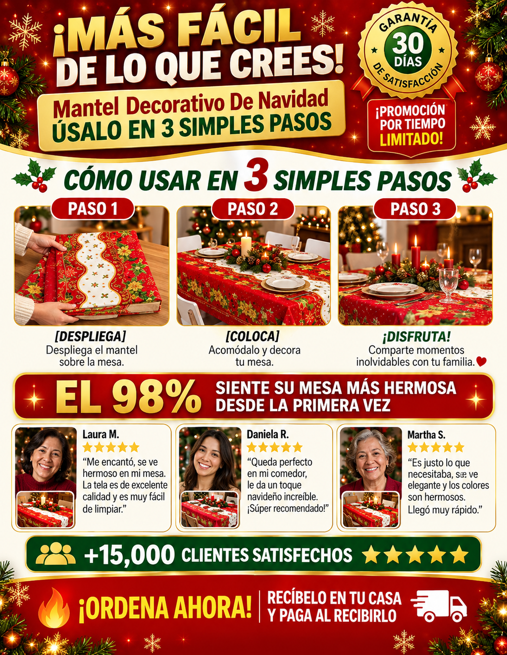 Mantel Navideño Decorativo Premium Calidad