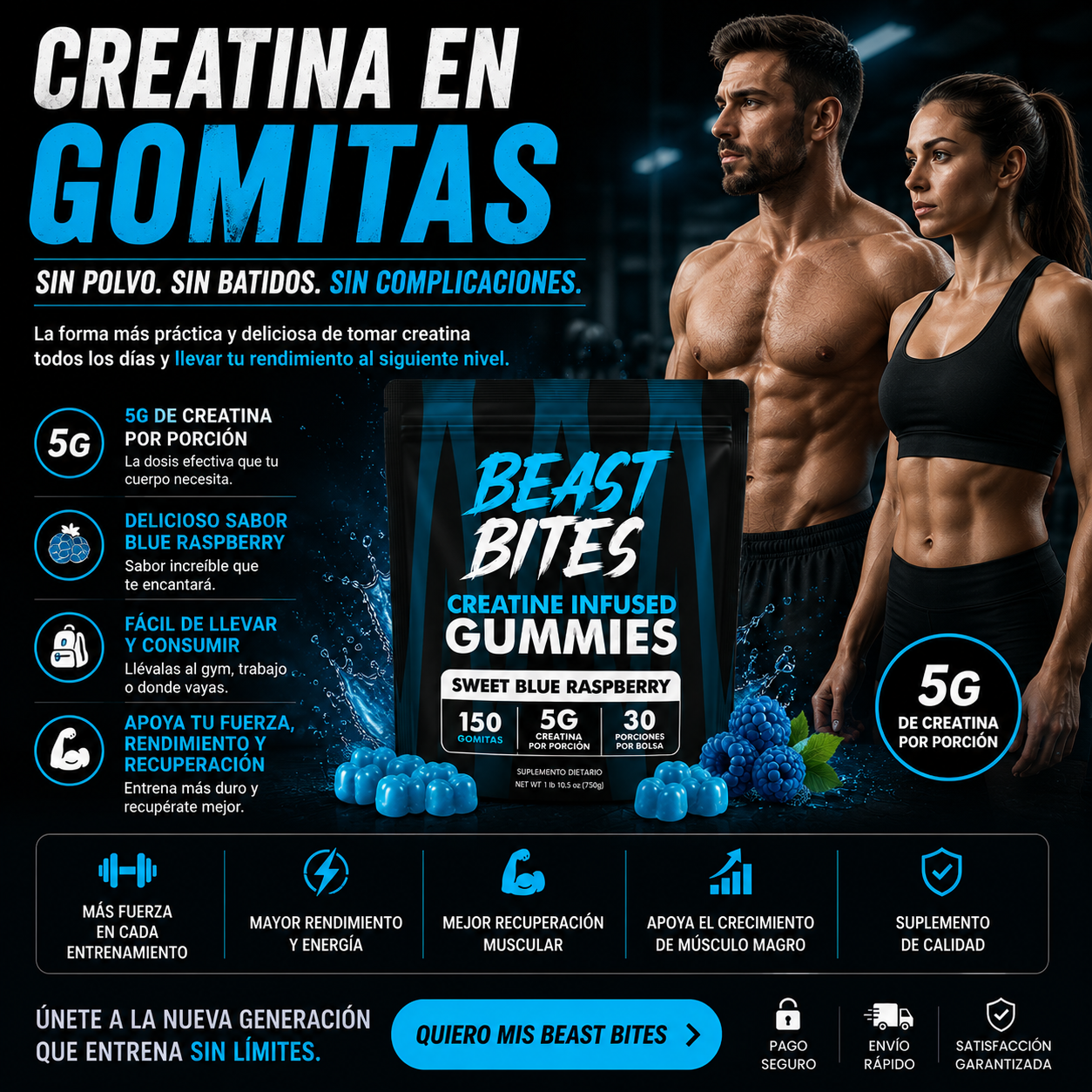 Suplemento Creatina Gomitas Beast Bites