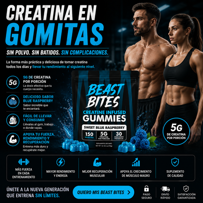 Suplemento Creatina Gomitas Beast Bites